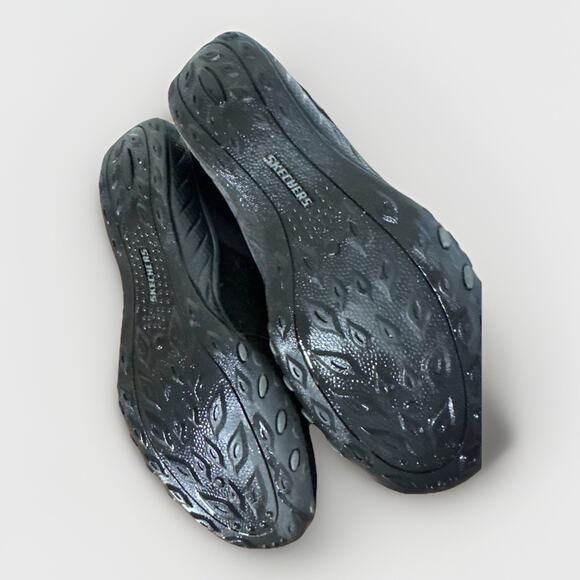 Skechers Suede Black Walking Shoes Sz 8 Flats Slip-On - Picture 6 of 6